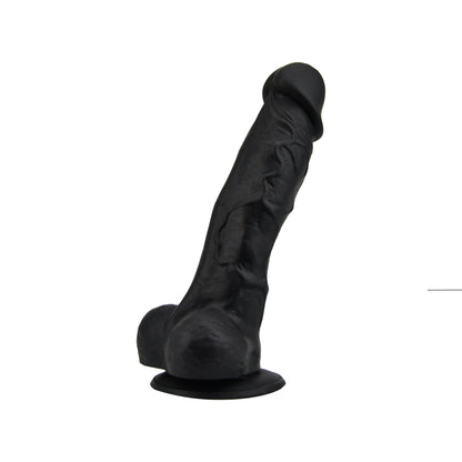 Loving Joy Realistic Silicone Dildo with Suction Cup and Balls Black