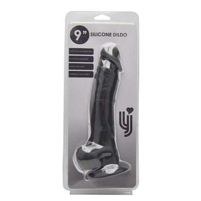 Loving Joy Realistic Silicone Dildo with Suction Cup and Balls Black